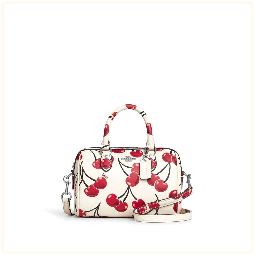코치 Mini Rowan Crossbody Bag With Cherry Print 이미지