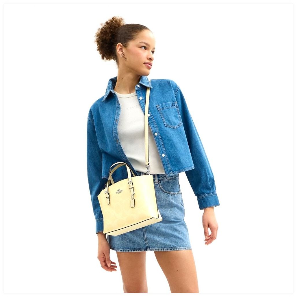 코치 Mollie Tote Bag 25 In Signature Canvas 이미지