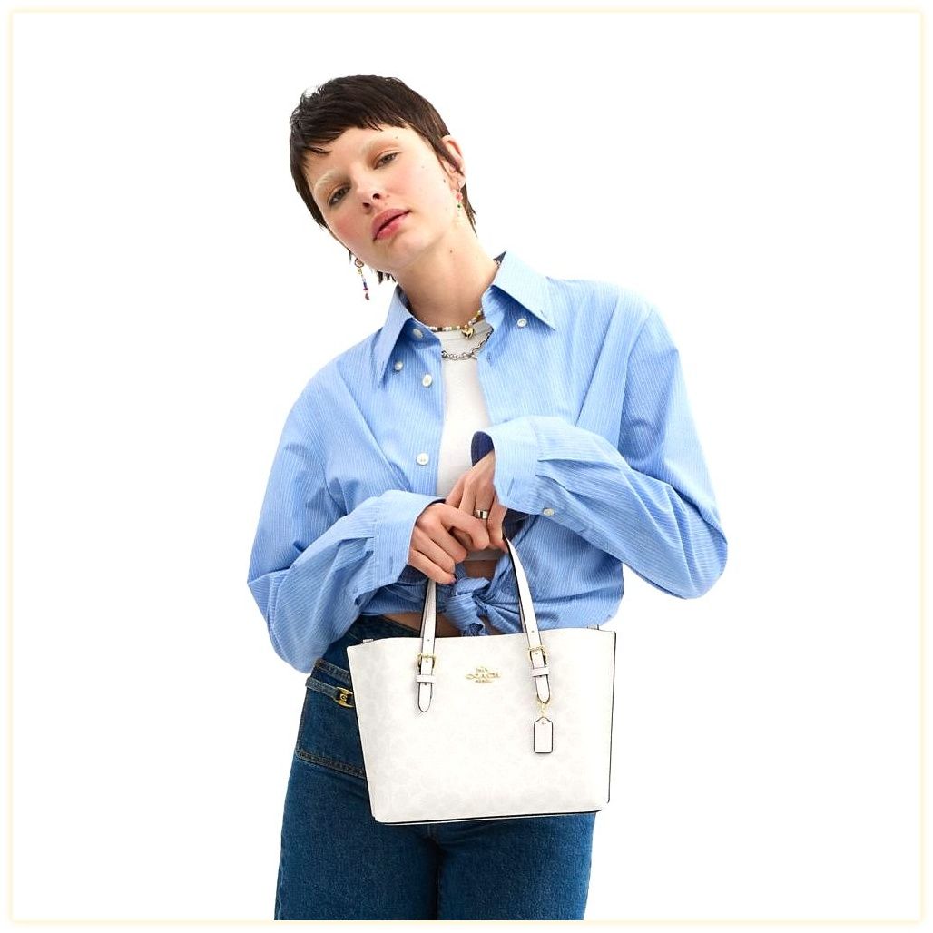 코치 Mollie Tote Bag 25 In Signature Canvas 이미지
