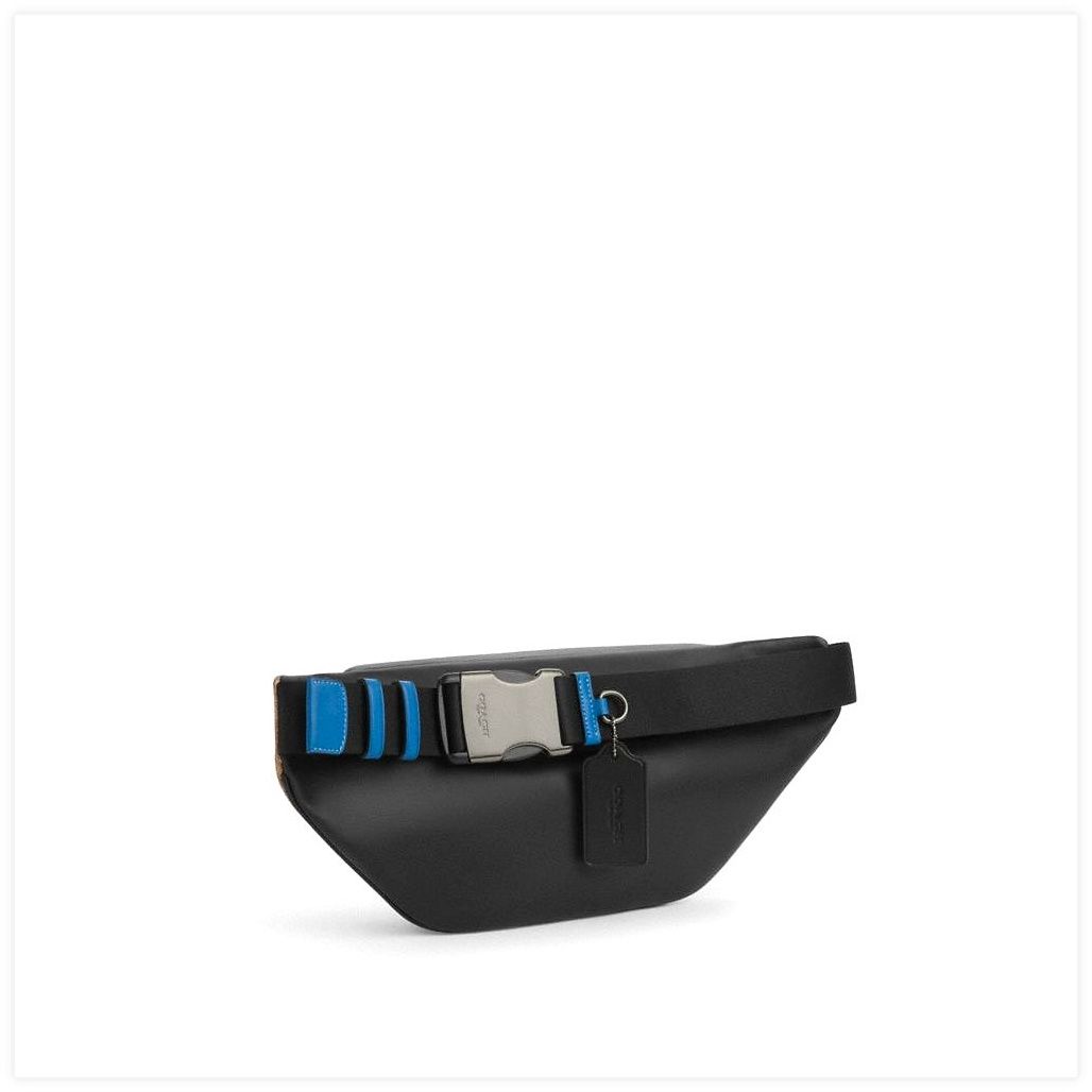 코치 Racer Belt Bag In Blocked Signature Canvas 이미지