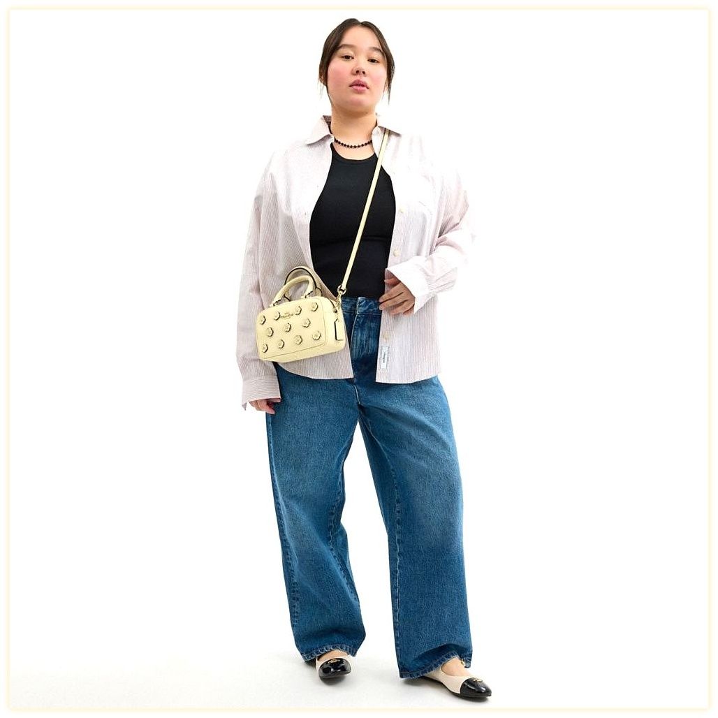 코치 Satchel Crossbody Bag With Floral Applique 이미지