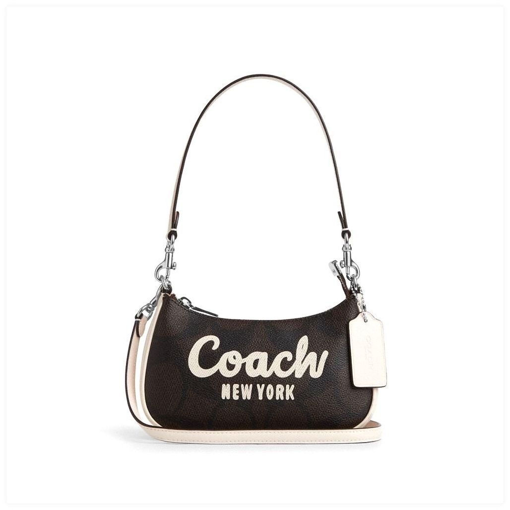 코치 Teri Mini Crossbody Bag In Signature Canvas With Coach Graphic 이미지