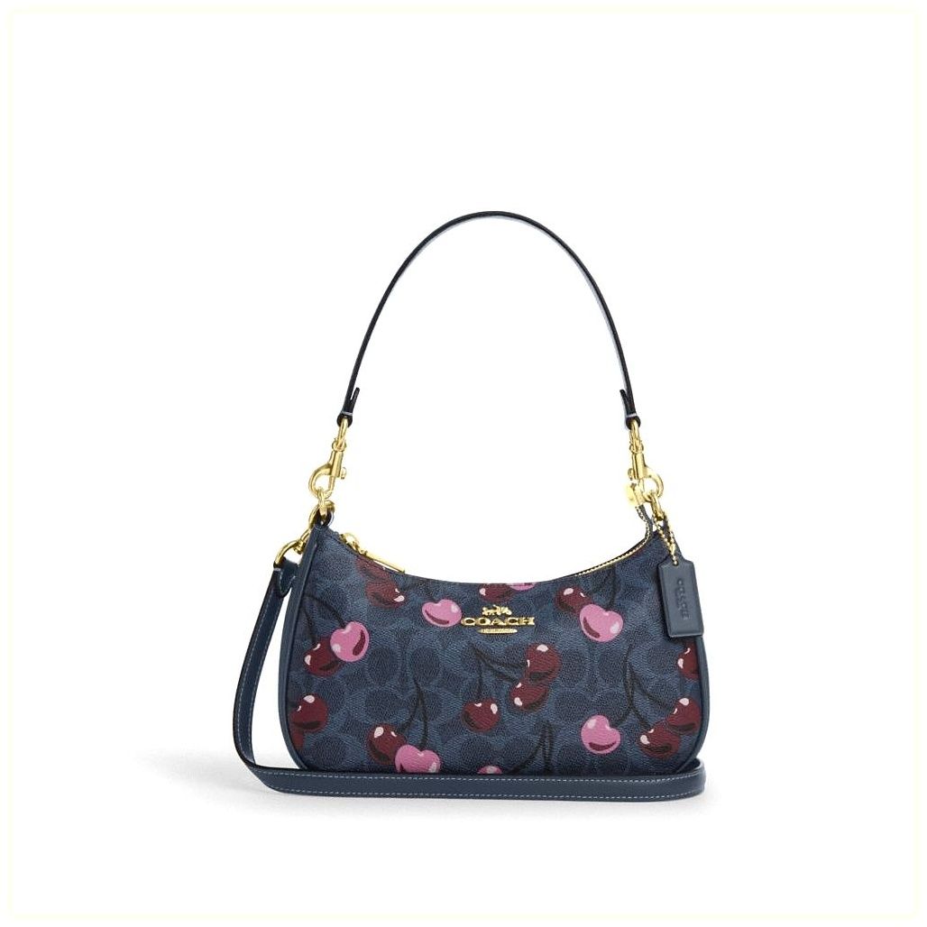 코치 Teri Shoulder Bag In Signature Canvas With Cherry Print 이미지