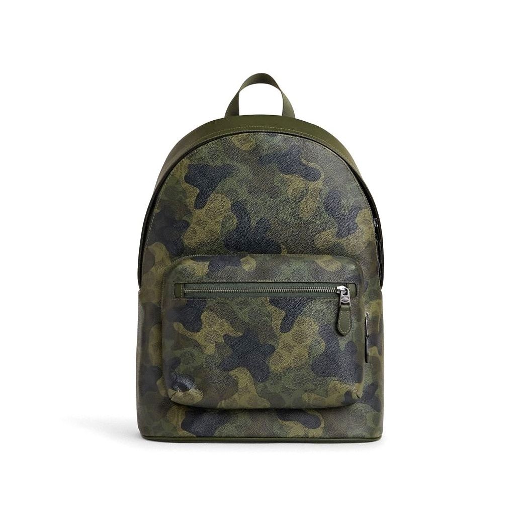 코치 West Backpack In Signature Camo Print 이미지