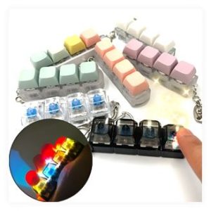 LED 키캡 키링 피젯 토이 열쇠고리 후기 스트레스 해소 딸깍이 키홀더 투명블랙 엘로라 추천 이미지