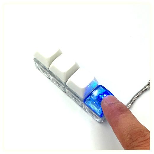 LED 키캡 키링 피젯 토이 키보드 스트레스 해소 열쇠고리 딸깍이 키홀더, 투명블랙, 1개 이미지