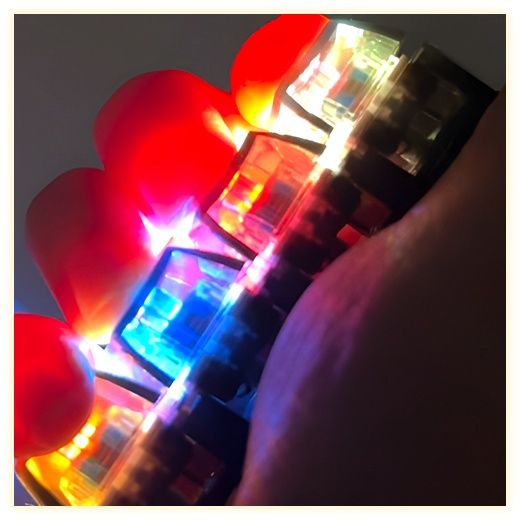 LED 키캡 키링 피젯 토이 키보드 스트레스 해소 열쇠고리 딸깍이 키홀더, 투명블랙, 1개 이미지