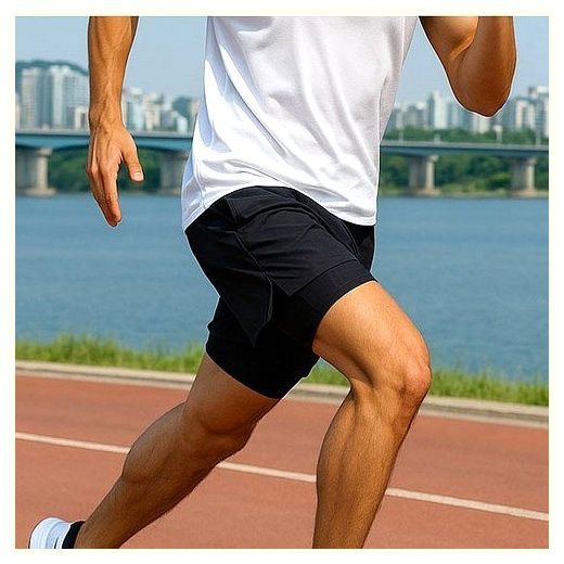 SABU 남성 투인원 러닝반바지, 그레이, L 이미지