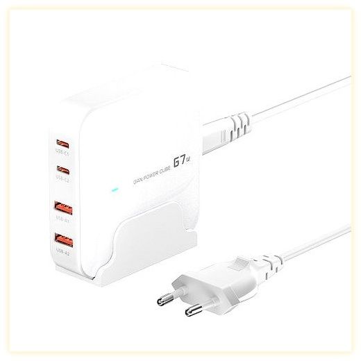 Toocki PD PPS C타입 초고속 멀티 충전기 67w 4포트 멀티충전기, 화이트, 1개 이미지