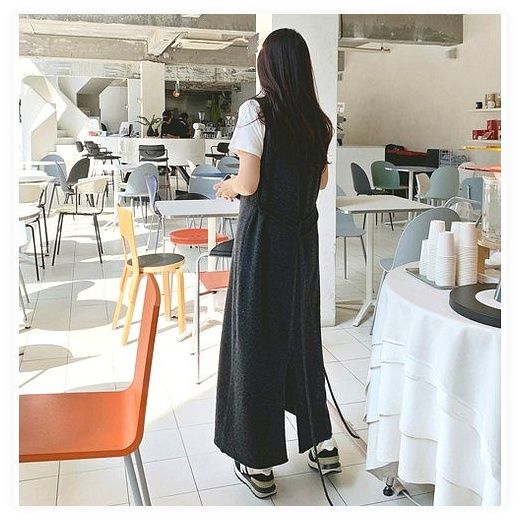 더옷장 크렘블레 캐시울니트롱원피스(울80%) 이미지