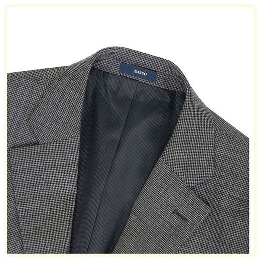 바쏘 남성용 슈페리어 하운드투스 패턴 정장 자켓 + 팬츠 세트, 그레이, 자켓(79A), 팬... 이미지
