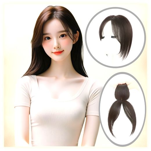 비와이 미르헤어 볼륨 사이드뱅 앞머리 가발, 라이트 브라운, 1개 이미지