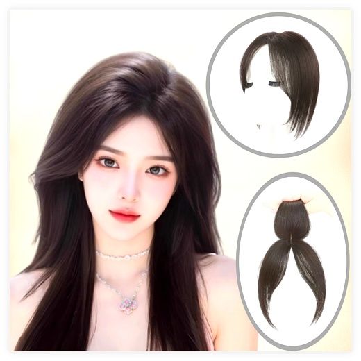 비와이 미르헤어 볼륨 사이드뱅 앞머리 가발, 라이트 브라운, 1개 이미지