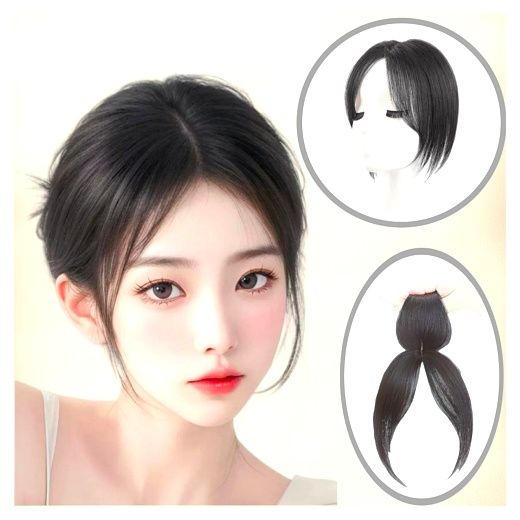 비와이 미르헤어 볼륨 사이드뱅 앞머리 가발, 라이트 브라운, 1개 이미지