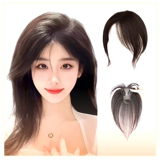비와이 미르헤어 볼륨 사이드뱅 앞머리 가발, 라이트 브라운, 1개 이미지