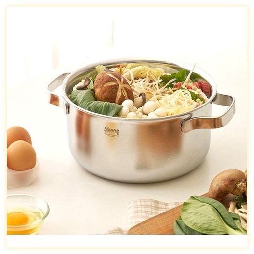 스테니 인덕션 무연마제 통5중 스테인리스 곰솥 냄비, 1개, 24cm 이미지