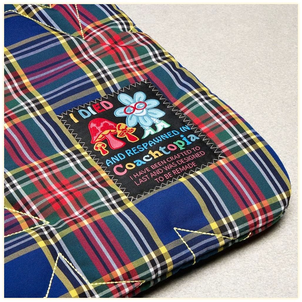 코치 Coachtopia Loop Flat Tote With Plaid Star Quilting 이미지