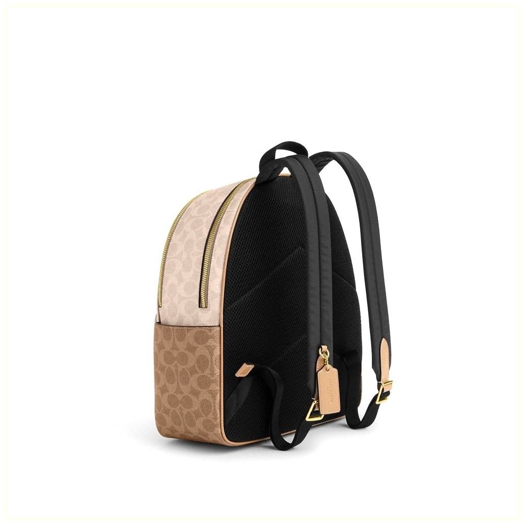 코치 Court Backpack In Blocked Signature Canvas 이미지