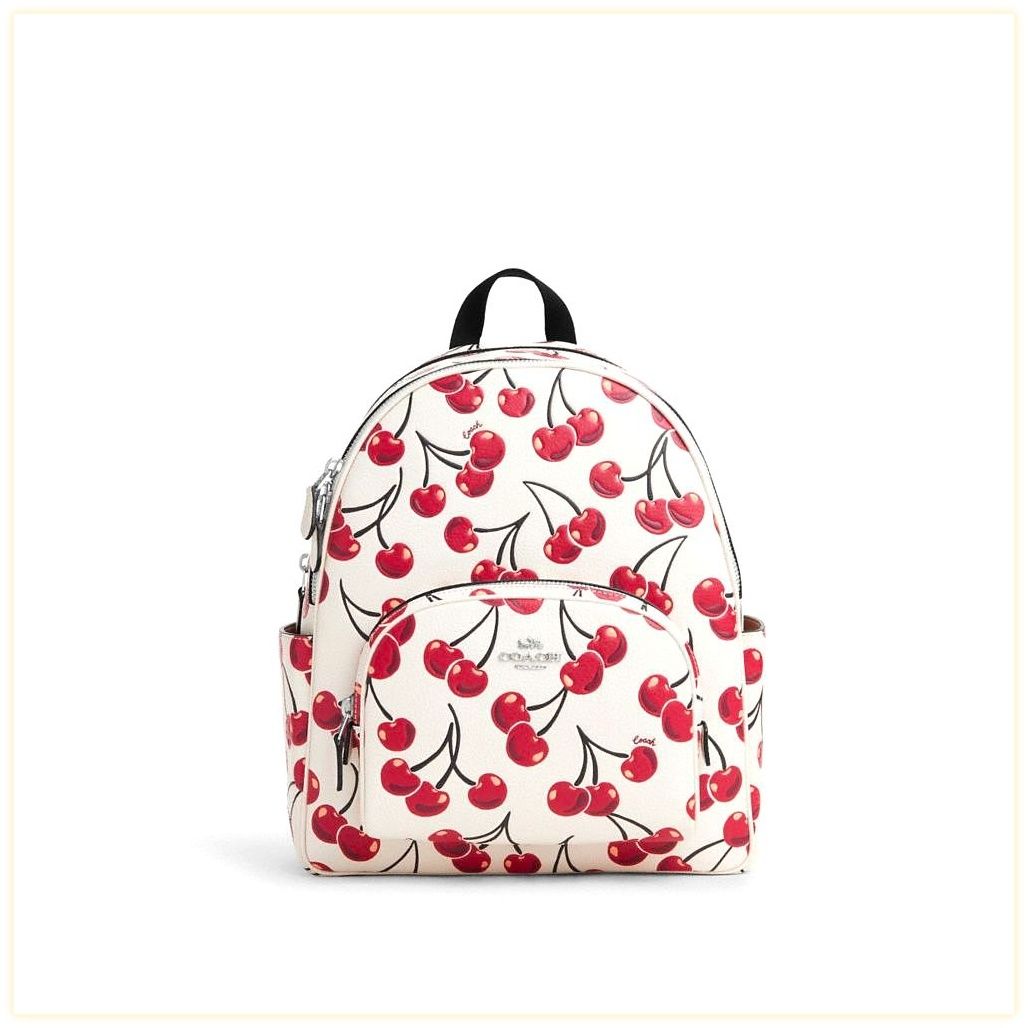 코치 Court Backpack With Cherry Print 이미지