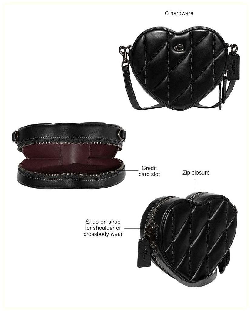 코치 Heart Crossbody Bag With Quilting 이미지