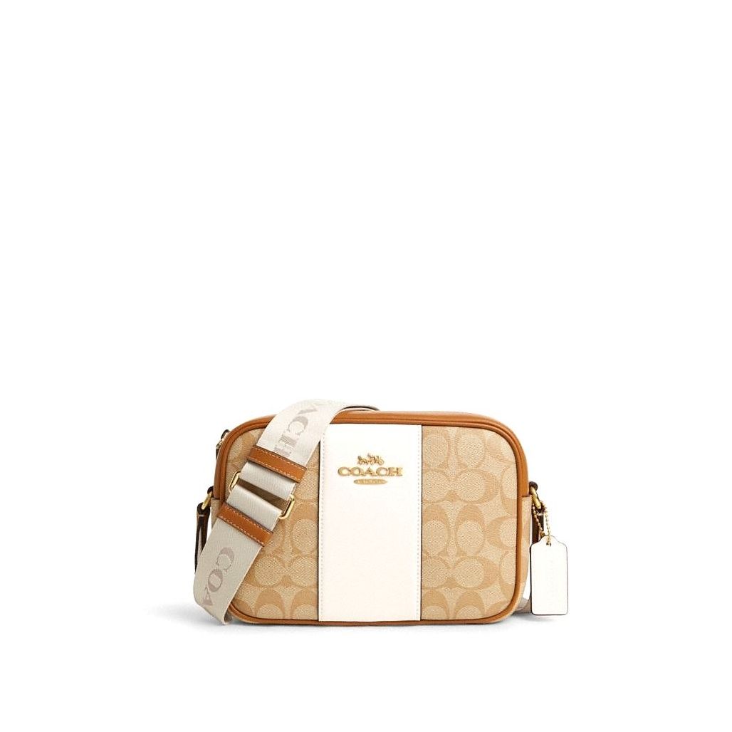 코치 Jamie Camera Bag In Signature Canvas With Stripe 이미지