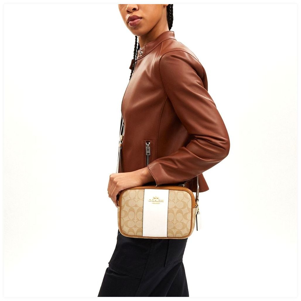 코치 Jamie Camera Bag In Signature Canvas With Stripe 이미지