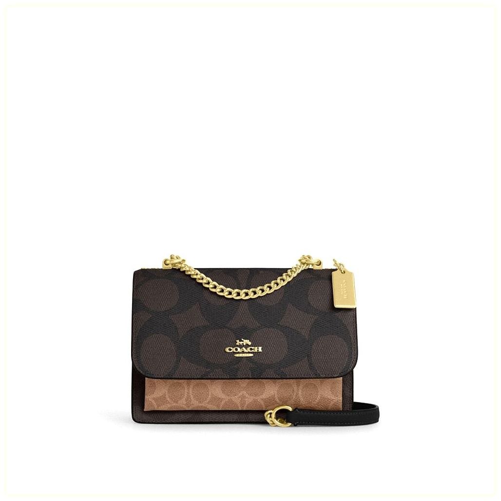 코치 Klare Crossbody Bag In Blocked Signature Canvas 이미지