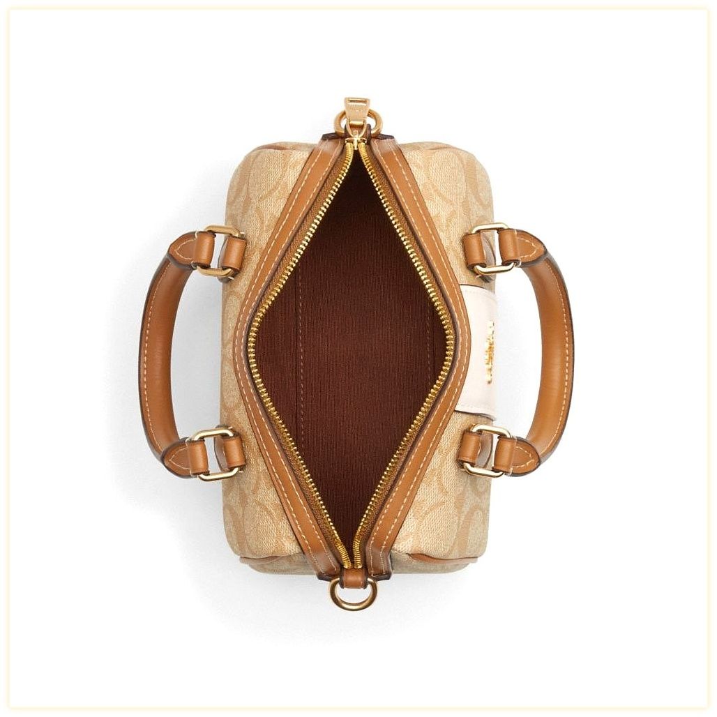 코치 Mini Rowan Crossbody In Signature Canvas With Stripe 이미지