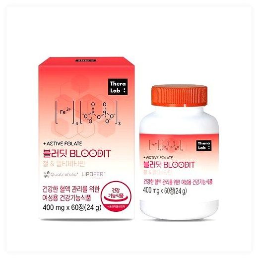 테라랩 블러딧 리포퍼 철분 활성엽산 비타민C 영양제 임산부 임신준비 혈액건강 2개월, 블러딧 2세트, 60정, 2세트 이미지