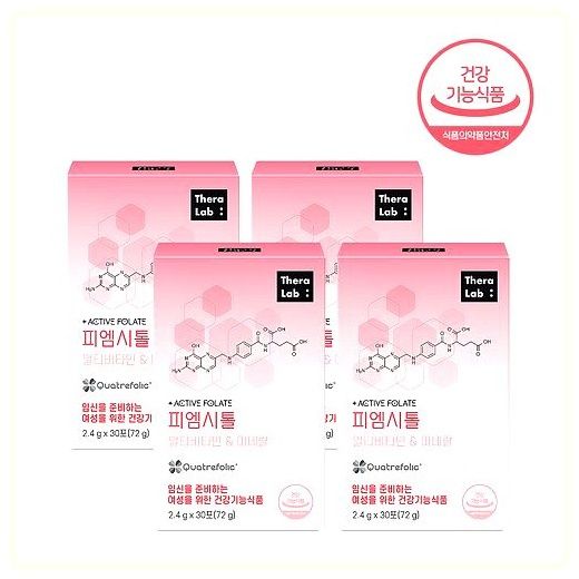 테라랩 피엠시톨 활성형엽산 이노시톨 2.4g x 30포 x 4세트, 72g, 4개 이미지